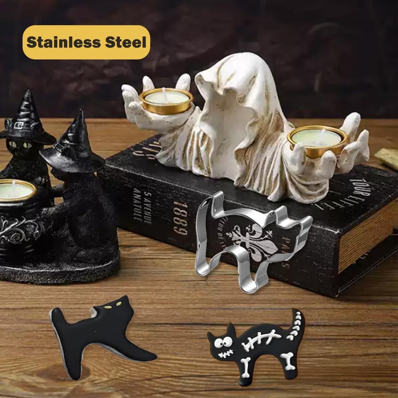 Halloween Cookie Cutters 7 Pieces - Pumpkin, Ghost, Bat, Coffin, Skull, Black... gallery