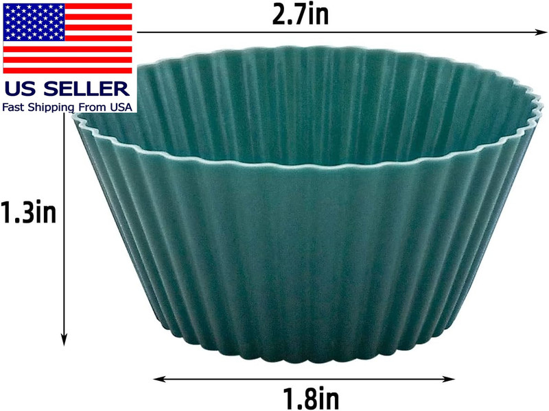 24 Pack Silicone Baking Cups Reusable Muffin Liners Non-Stick Cup Cake Molds Set gallery