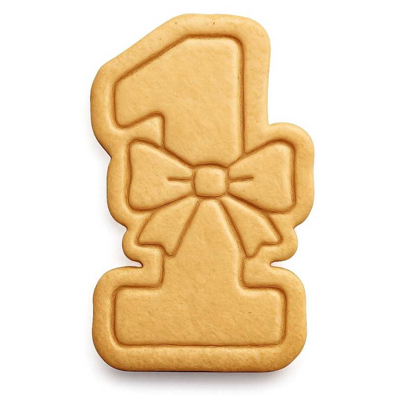 One with Bow Cookie Cutter & Stamp, Fondant & Clay – 2.8×4
