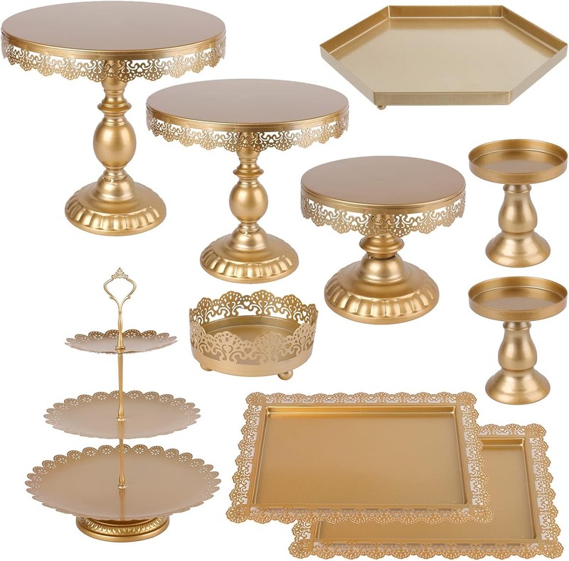 10 Pieces Cake Stands Metal Cupcake Stand with Multiple Combination Styles