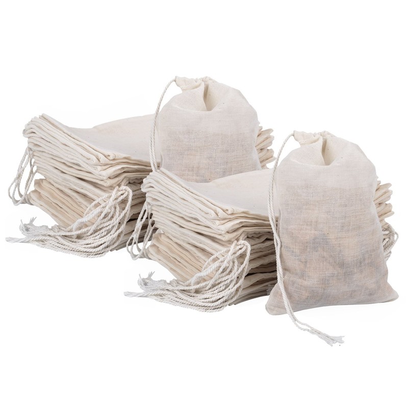 100 Pieces Muslin Cotton Drawstring Bags 4 x 6 Inches Muslin Canvas Linen Sac…