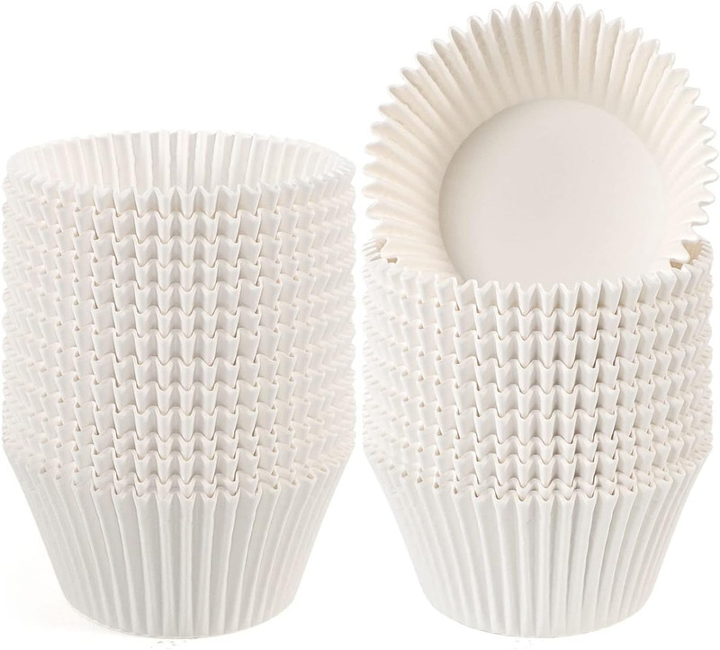 Jumbo Cupcake Liners White Muffin Baking Cups 300-Count, No Smell, Food Grade, U