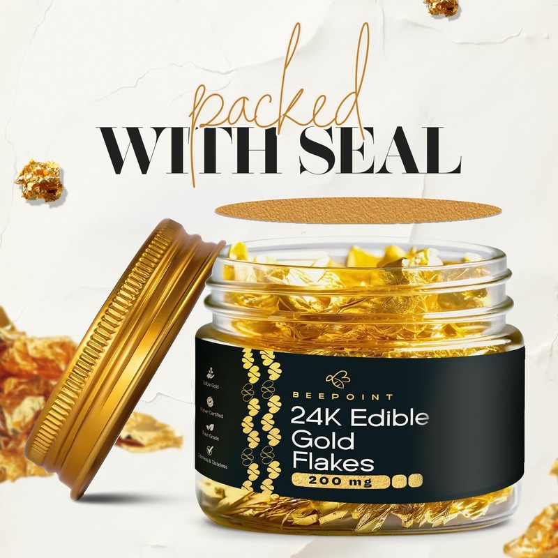 24K Edible Gold Foil Sheets - 200mg Gold Foil gallery
