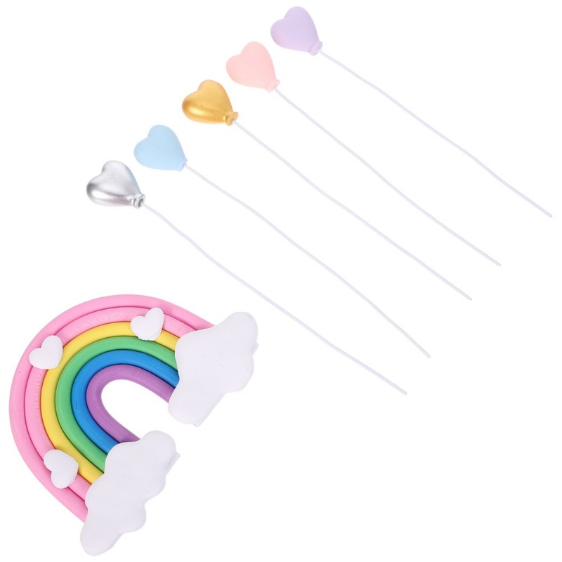 6 Pcs Rainbow Cake Toppers Inserting Pick Colorful Birthday Decorations gallery
