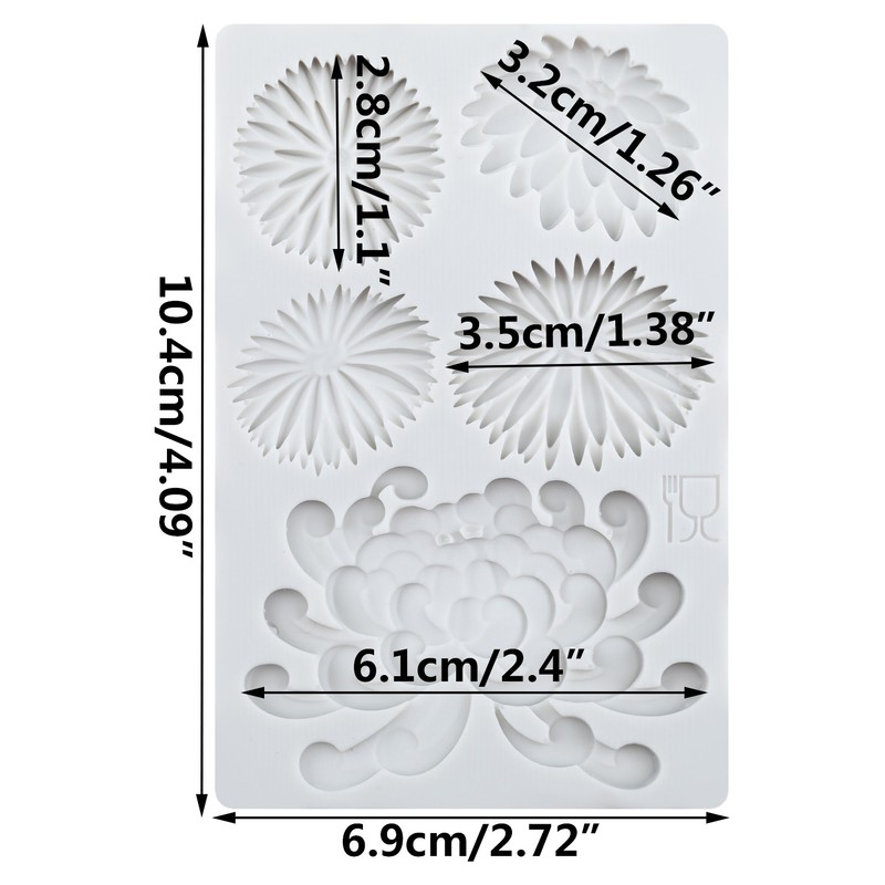 Chrysanthemum Daisy Flower Silicone Mold Fondant Cake Decorating Chocolate Mould gallery