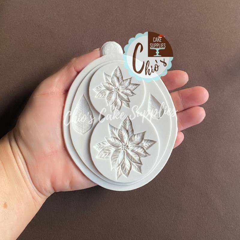 Holly Poinsettia / Christmas Flower and Leaves Silicone Mold gallery
