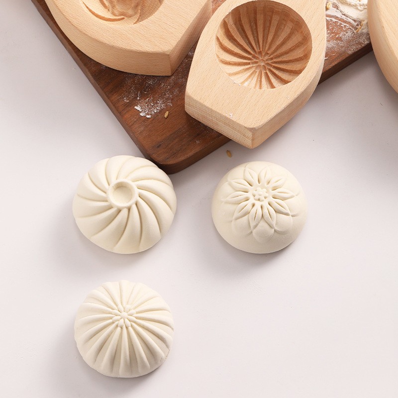 Solid Wood Steamed Bread Mold Pasta Bag Steamed Stuffed Bun Pastry Mold gallery