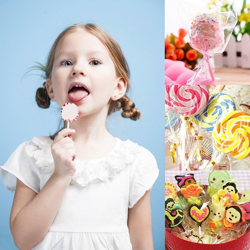 300 Pcs Cake Pop Sticks & Wrappers Including 100 Pack Cake Pop Bags,100 Pack gallery