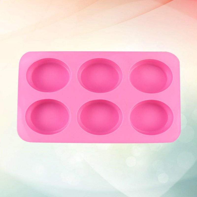 6 Cavities Silicone Mold for Soap Cake Molder Baking Handmade Tray