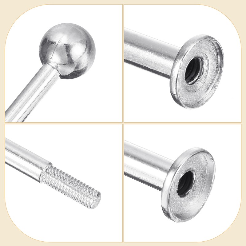 2 Set 3-Tier Cupcake Stand Hardware Fittings for Cake Stand Round Beads Silver gallery
