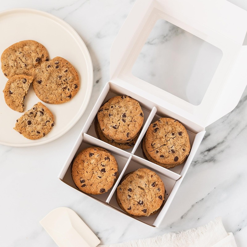 - 25 pcs Kraft Mini Cookie Boxes for 4 treats with Window and Dividers, Kraft... gallery