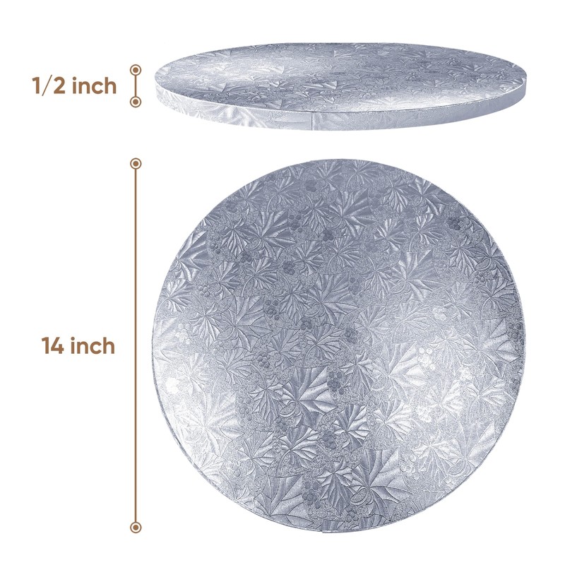 Silver Cake Boards 14 Inch Round - 1/2 inch Thick Cake Boards aka Cake Drum S... gallery