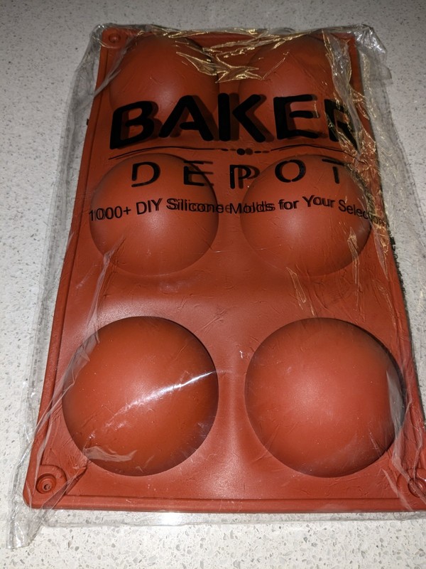 NEW-Up to 2 Baker Depot 6 Half Ball Cavity Red Silicone Mold 2-Packs