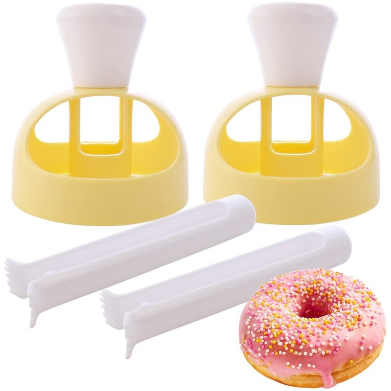 Cortadores de plástico donuts con pinzas para bañar en chocolate, molde donuts