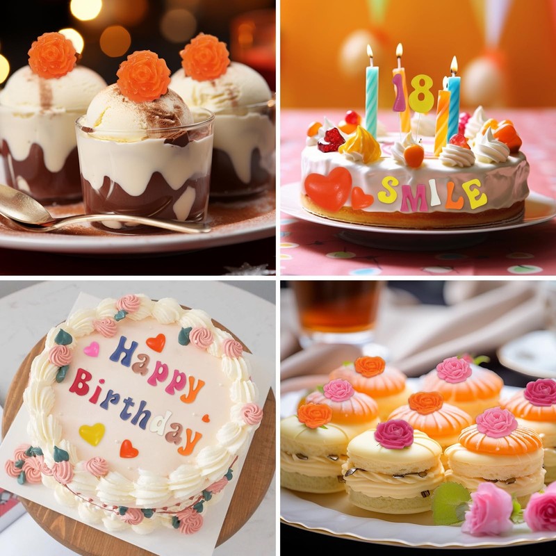 Letter Silicone Mold Alphabet Number Molds Rose Heart Shape Cake Mould for Gummy gallery