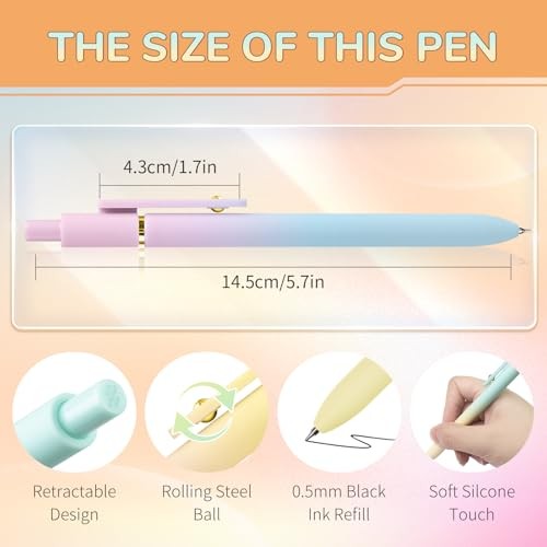 UIXJODO 6 Pcs Gel Pens 0.5mm Quick Dry Black Ink Pens Fine 6 Pcs Ombre Gold gallery