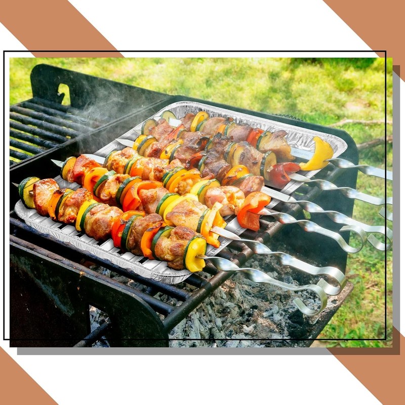 50 Pack Aluminum Grill Pans 9x13 Inch Broiler Pans Oven Disposable Aluminum gallery