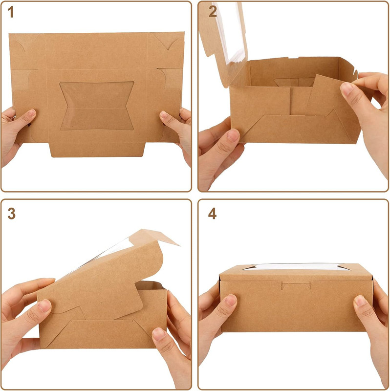 32Pcs Cookie Boxes, 8X6X2.5 Bakery Boxes with Window 3 Styles, for Chocolate ... gallery