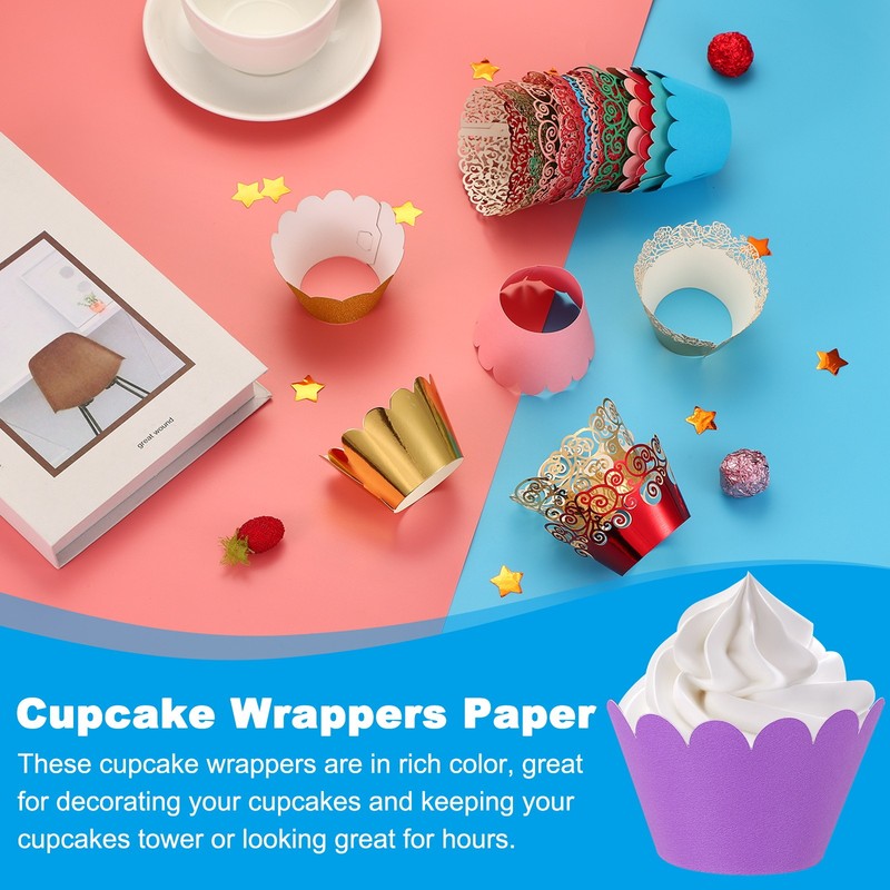 50 Pack Perforated Cupcake Baking Paper Standard Wave Dark Purple gallery