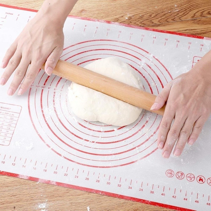 Wooden French Rolling Pin Tapered Baking Tool Non-Stick Easy Clean Set New gallery