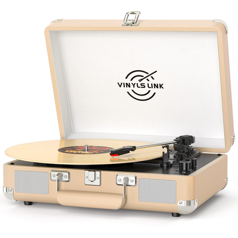 Vinyls Link Vinyl Record Player Bluetooth Treble Bass Gain Vintage Portable