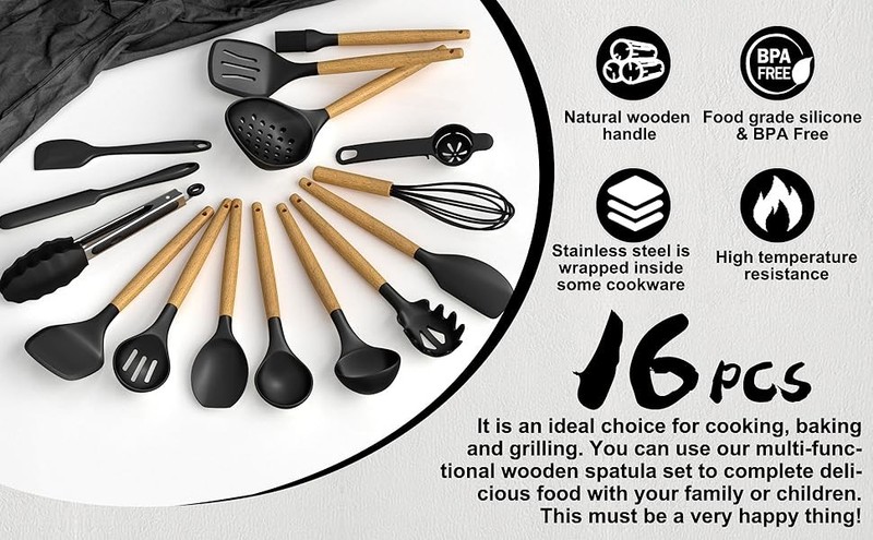 Kitchen Utensils Set, 16 Pcs Cooking Utensils Set with Holder, Heat gallery