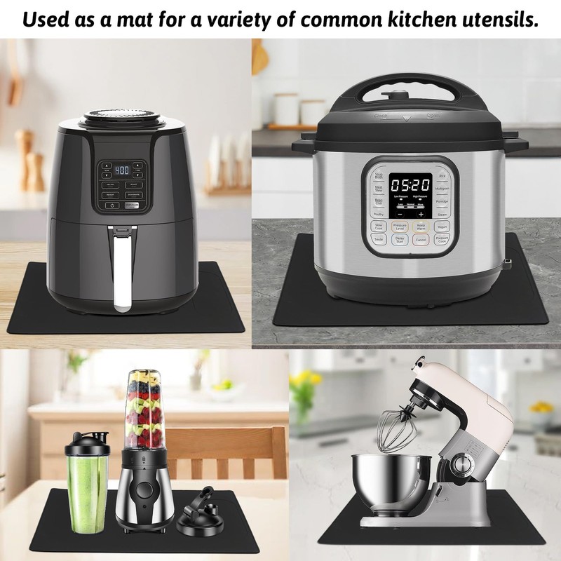 USEAMIE Silicone Mat Under Coffee Machine With Lip Automatic L, black gallery