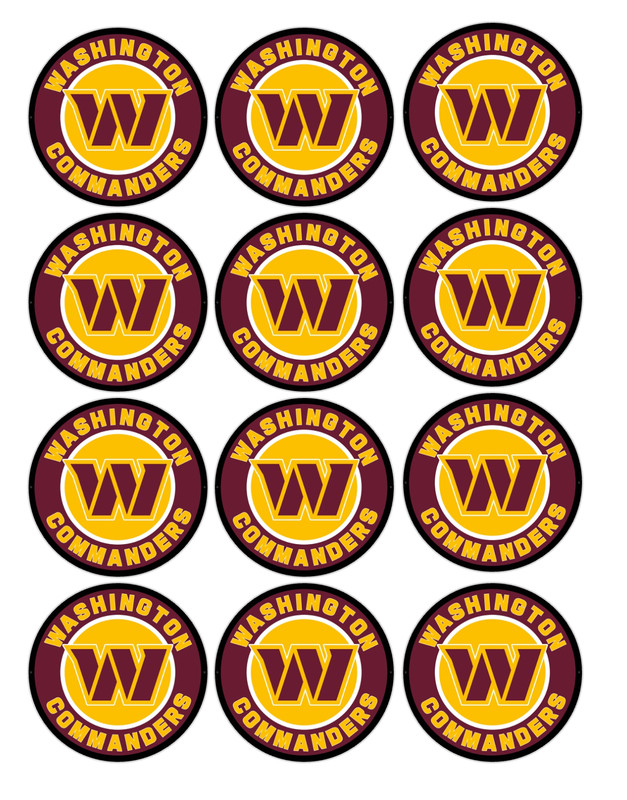 12 count Washington Football Edible Image rounds OR 1 cake, Wafer paper pre cut