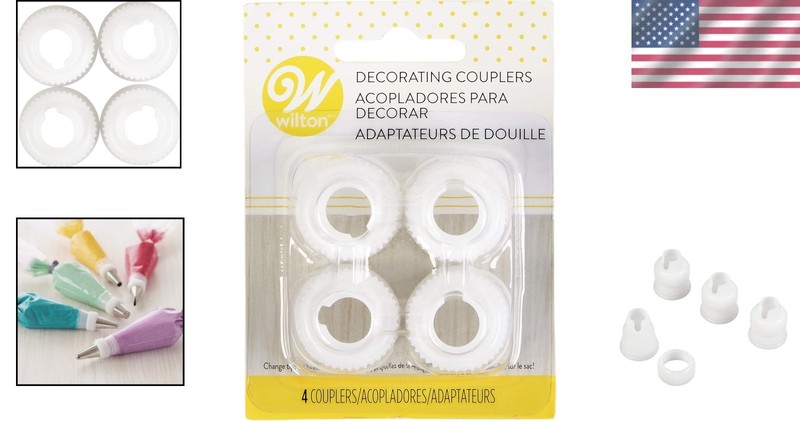 Set of 4 Reusable Decorating Couplers - Perfect for Cake and Cookie Designs gallery