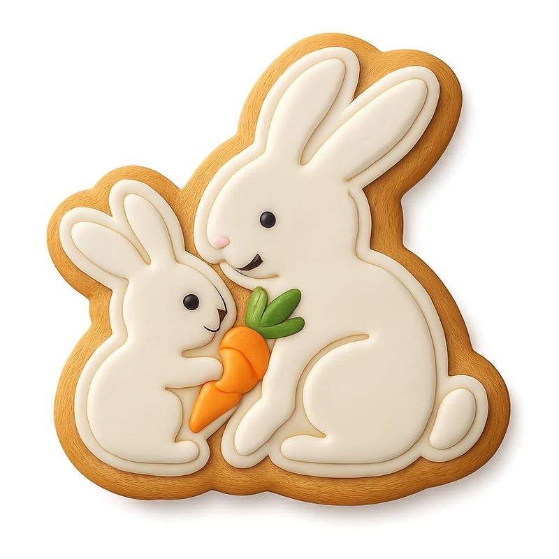 Mom and Bunnies with Carrot Cookie Cutter & Stamp - 4x3.7 Fun Kitchen Baking gallery