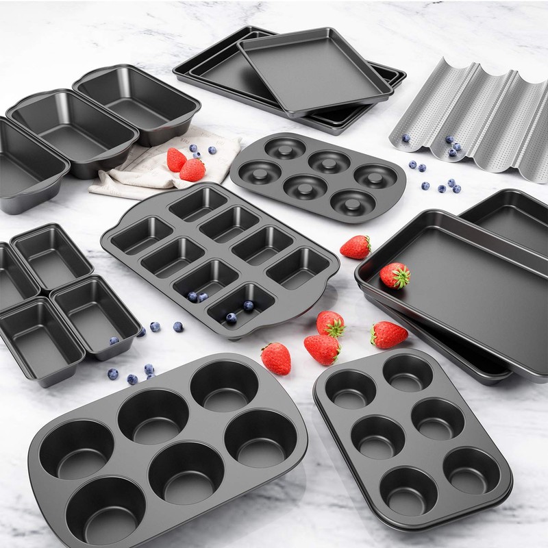 Tiawudi Muffin Top Pan, 4-Cup Hamburger Bun 9.4 x x 0.6 inches, Gray gallery
