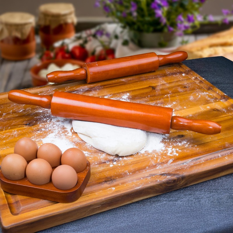 Wooden Rolling Pin, 18 Inch Set of 4 Wooden Dough Roller for Baking Pizza, Pi... gallery