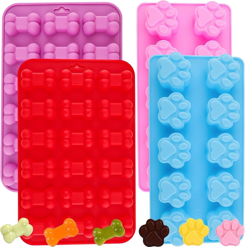 Cute Dog Paw and Bone Silicone Molds - Perfect for Jelly, Candy, & Treats gallery