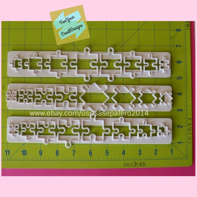 Puzzles Cutter 3 pieces Set. 24 puzzles pieces on 3 tappit strips. gallery