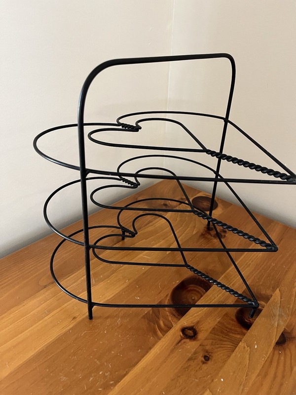 Vintage 3 Tier Pie Plate Holder Black Metal Stand Kitchen Decor gallery