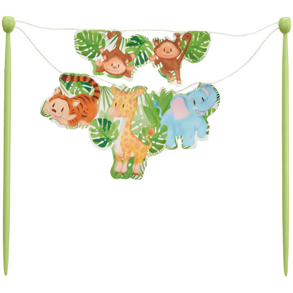 1 Animals Banner Cake Topper Decoration Layon Bday Party Baby Shower Jungle Zoo