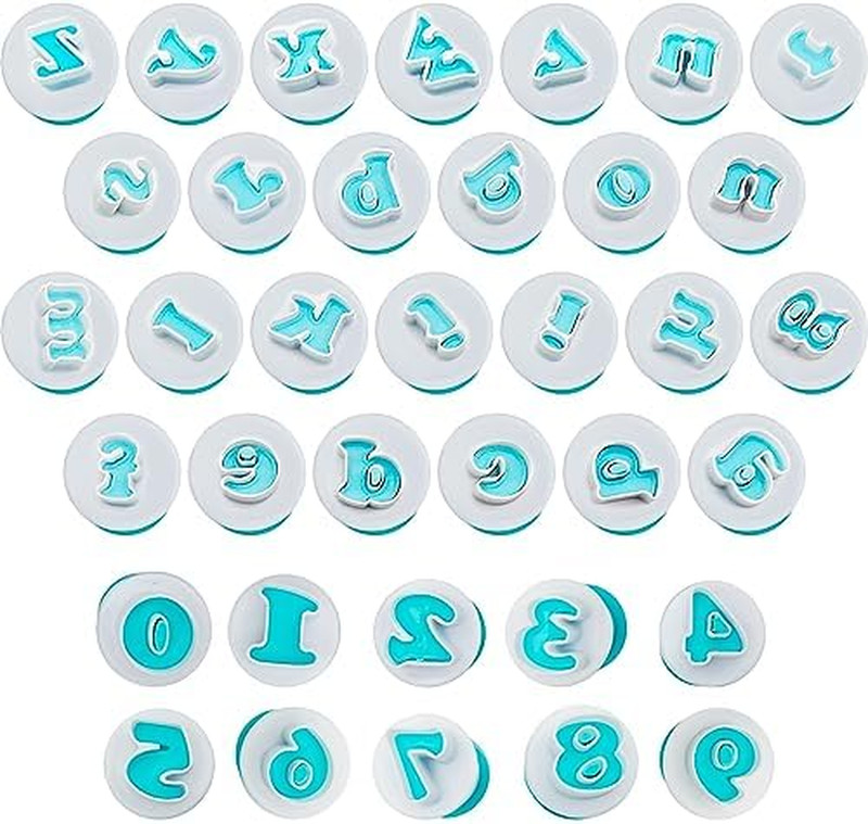 Juego de 26 cortadores de galletas con forma sello galletas letras del alfabeto