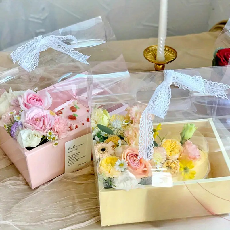 [Yellow]Flower Cake Gift Box (Box Only), Valentine’s Day Gift