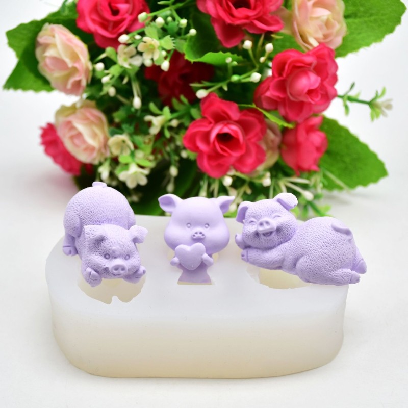 Handmade Pig Soap Molds Cake Tools Chocolate Molds Making Mold Decor gallery
