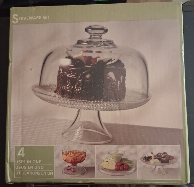 Serveware Set- 4 Uses in One, Pedestal Plate, & Dome