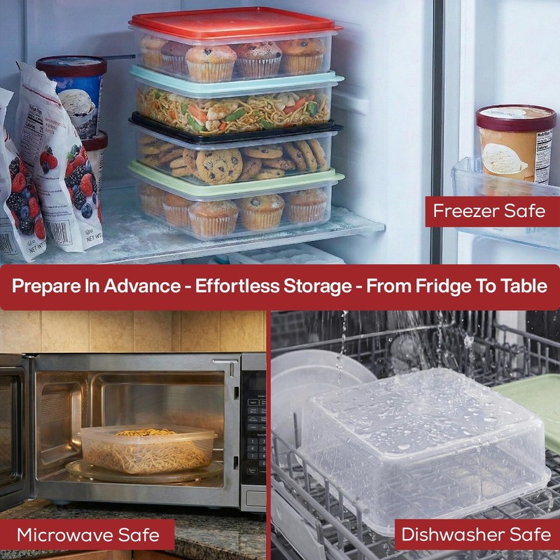 Plastic Storage Container with Lid 3L Airtight, Leakproof, BPA-Free, Stackabl... gallery