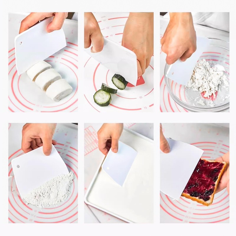Cake Scrapers and Smoother Set Small Medium Large White Decorating Tools gallery