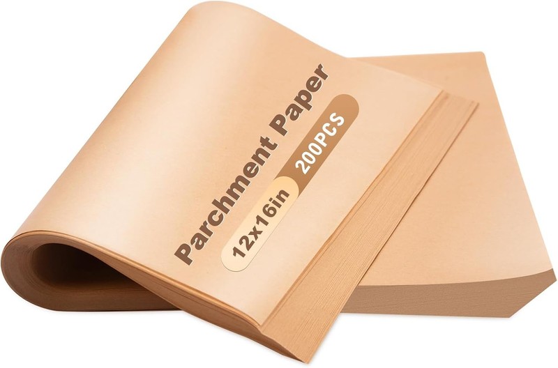 200 PCS Unbleached Parchment Paper 12×16 In – Precut Baking Sheets for Air
