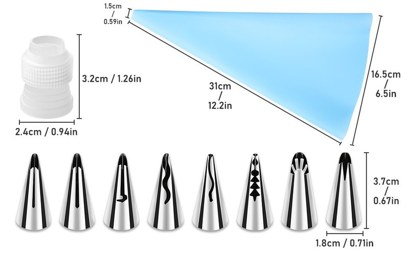 Leaf Piping Bags and Tips Set 7 Pieces Piping Tips Set Cake Decorating Tips gallery