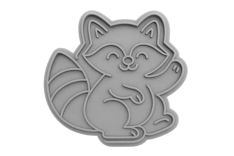 Playful Raccoon Cookie Cutter - 4x3.5" Creative Baking Fun Design gallery