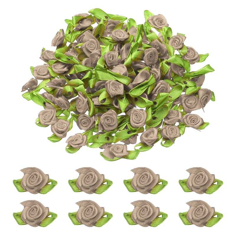 100pcs Mini Craft Ribbon Flakes, 15mm/0.6″, Light Brown