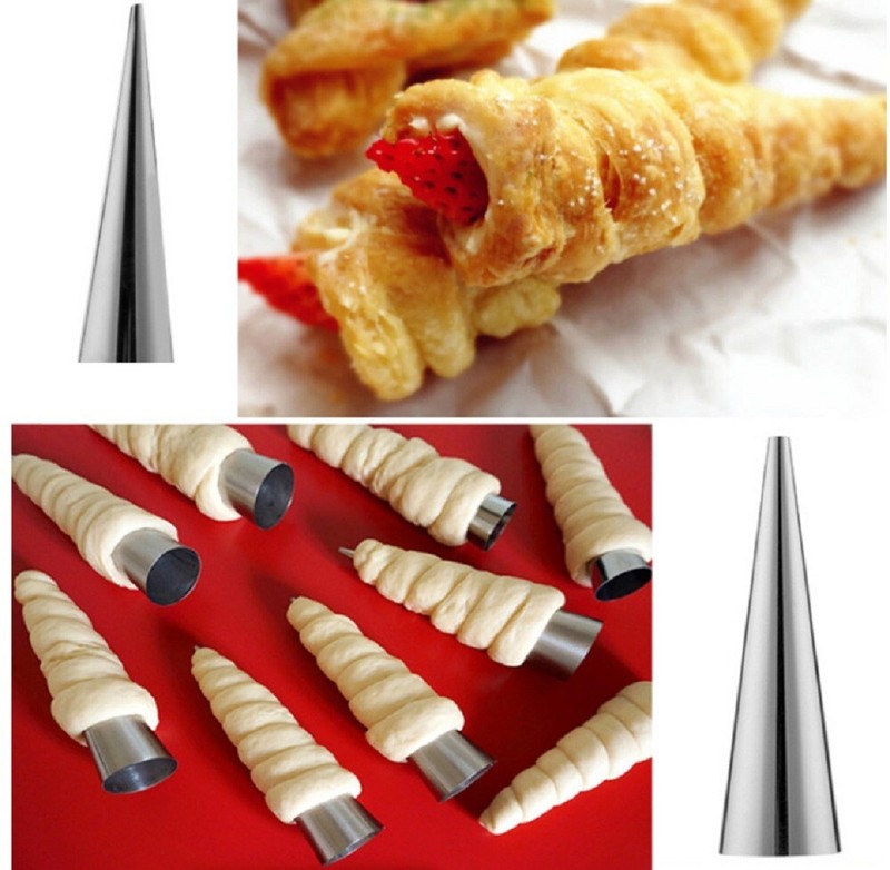 12pc Stainless Steel Pastry Mold Set Cream Horn Cannoli Baking Tubes Forms gallery