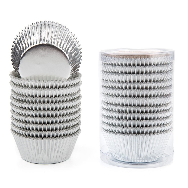Gifbera Standard Silver Foil Cupcake Liners Metallic Paper Muffin Baking Cups... gallery