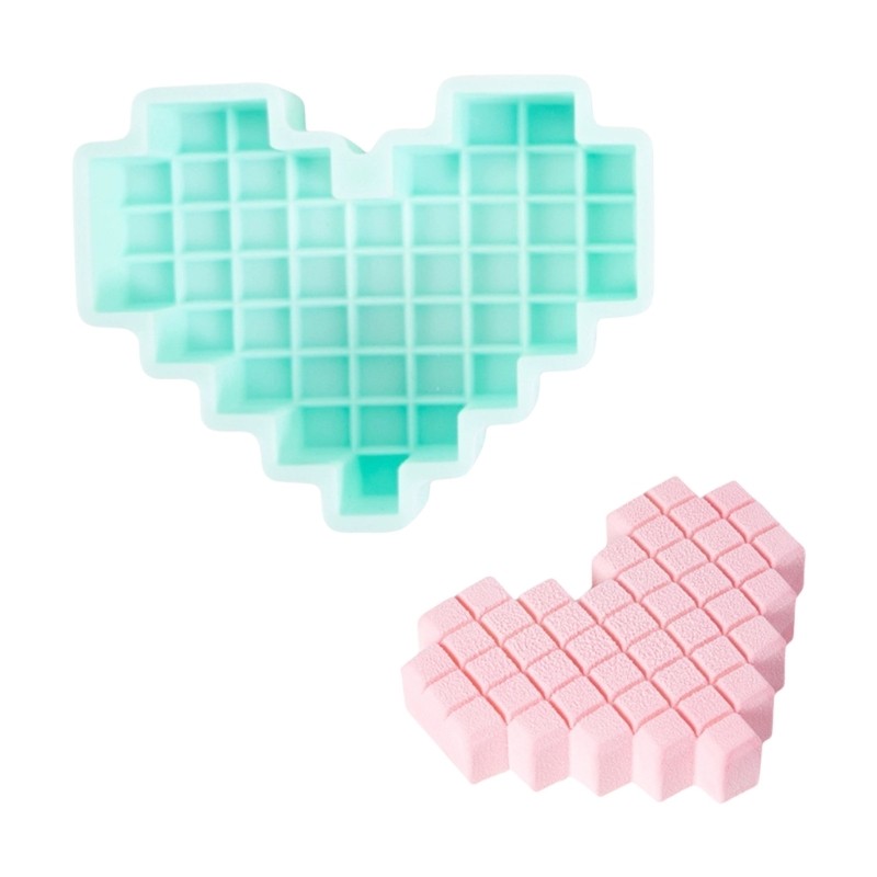 Pixel Heart Shape Silicone Molds Mousses Cake Molds Homes Baking Making