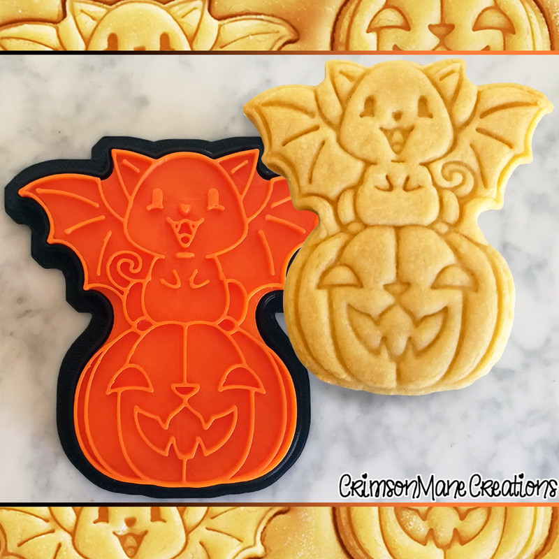 Cat Jack O Lantern Halloween Cookie Cutter Pumpkin Baking Supply Fondant Tool